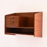 1960s Scandinavian Mahogany Floating Nightstand