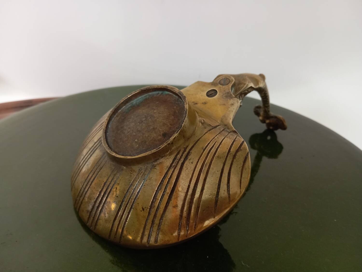 Brass shell wall soap dish, mid-20th century