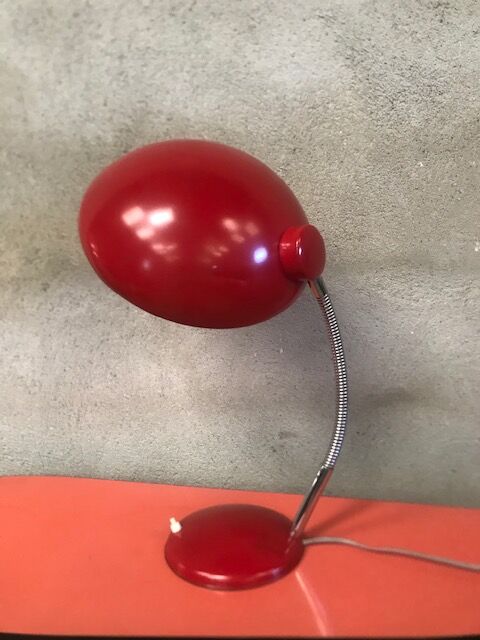 Vintage metal red lamp 1960