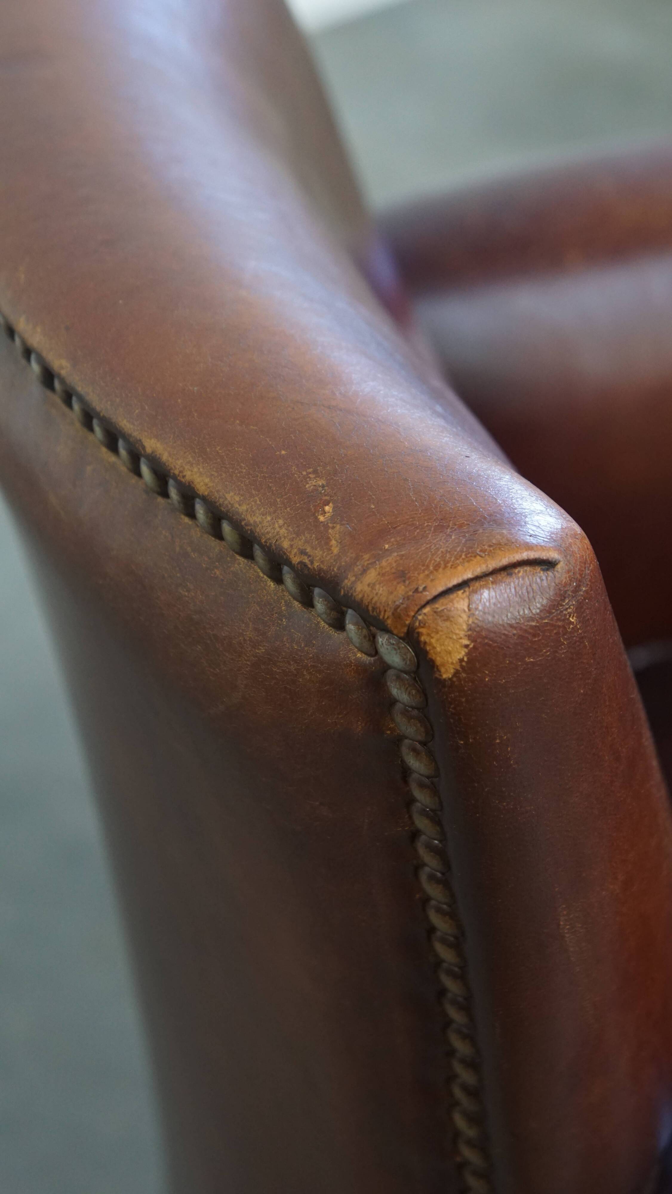 Vintage Sheepskin Leather Armchair