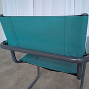 Vintage Mart Stam Style Armchair: Turquoise Leather, Black Chrome Cantileve