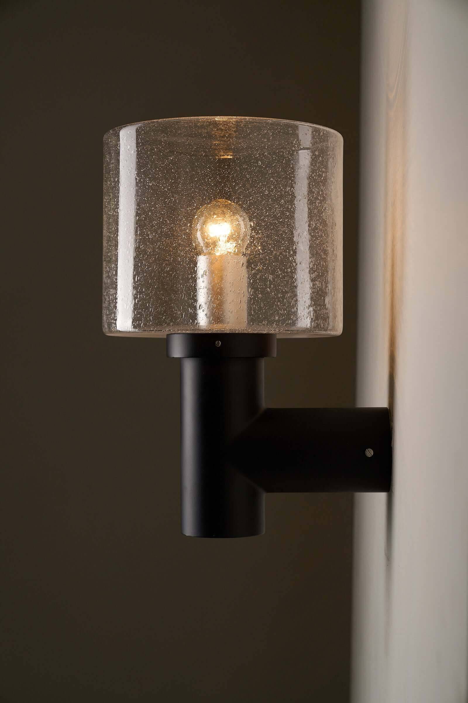 Glashütte Limburg conical bubble glass outdoor sconce