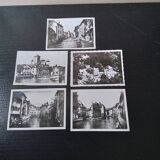 Set of 5 black and white photos of Annecy