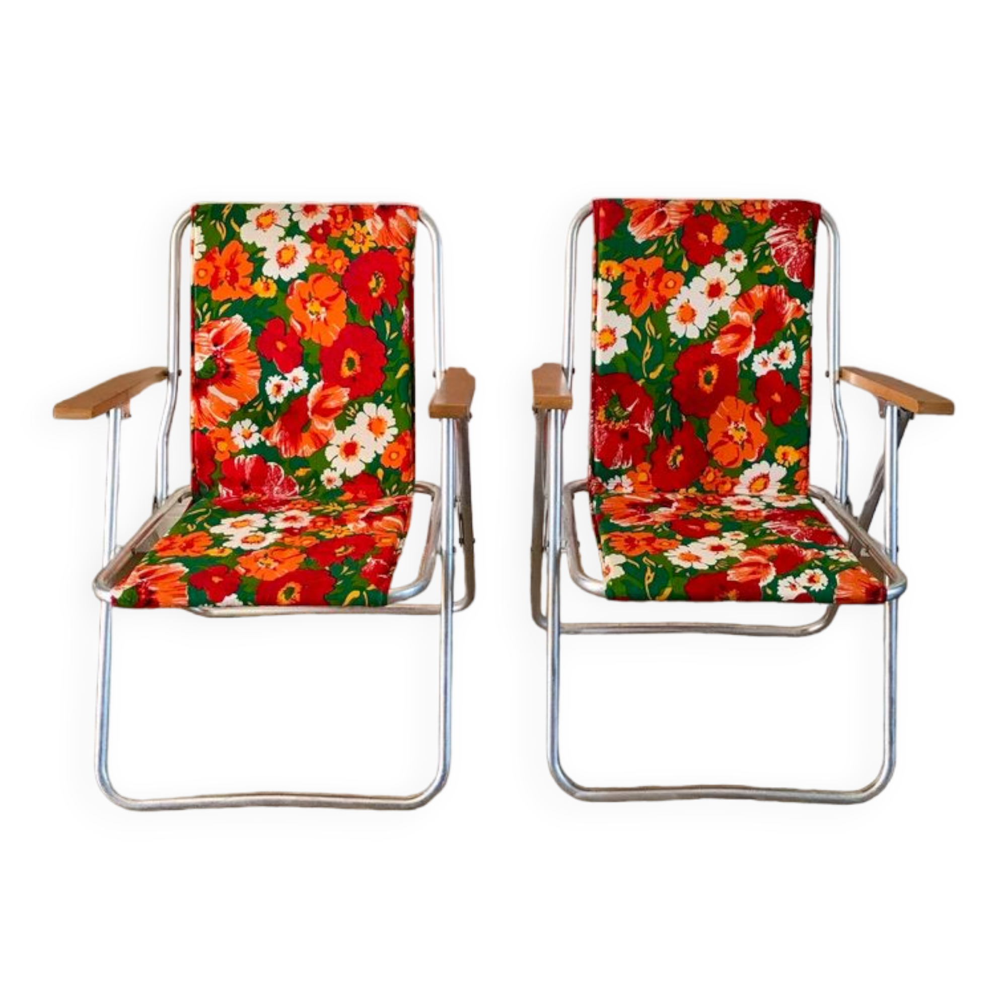 Paire de chaises de camping à fleurs vitaminées 70