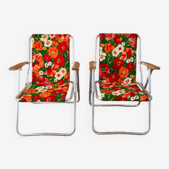 Pair of camping chairs with vitamin flowers 70