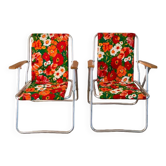 Pair of camping chairs with vitamin flowers 70