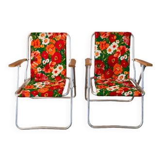 Paire de chaises de camping à fleurs vitaminées 70