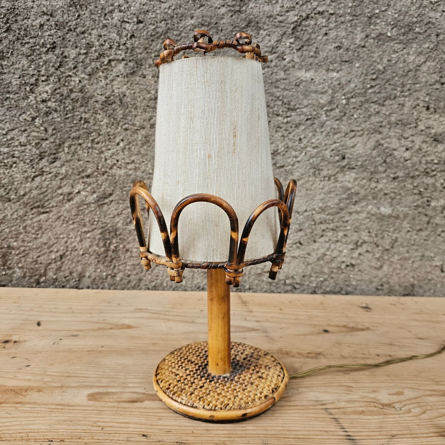 Bamboo bedside lamp