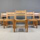 Set of 5 pine wood chairs by GM Mobler, 1960s