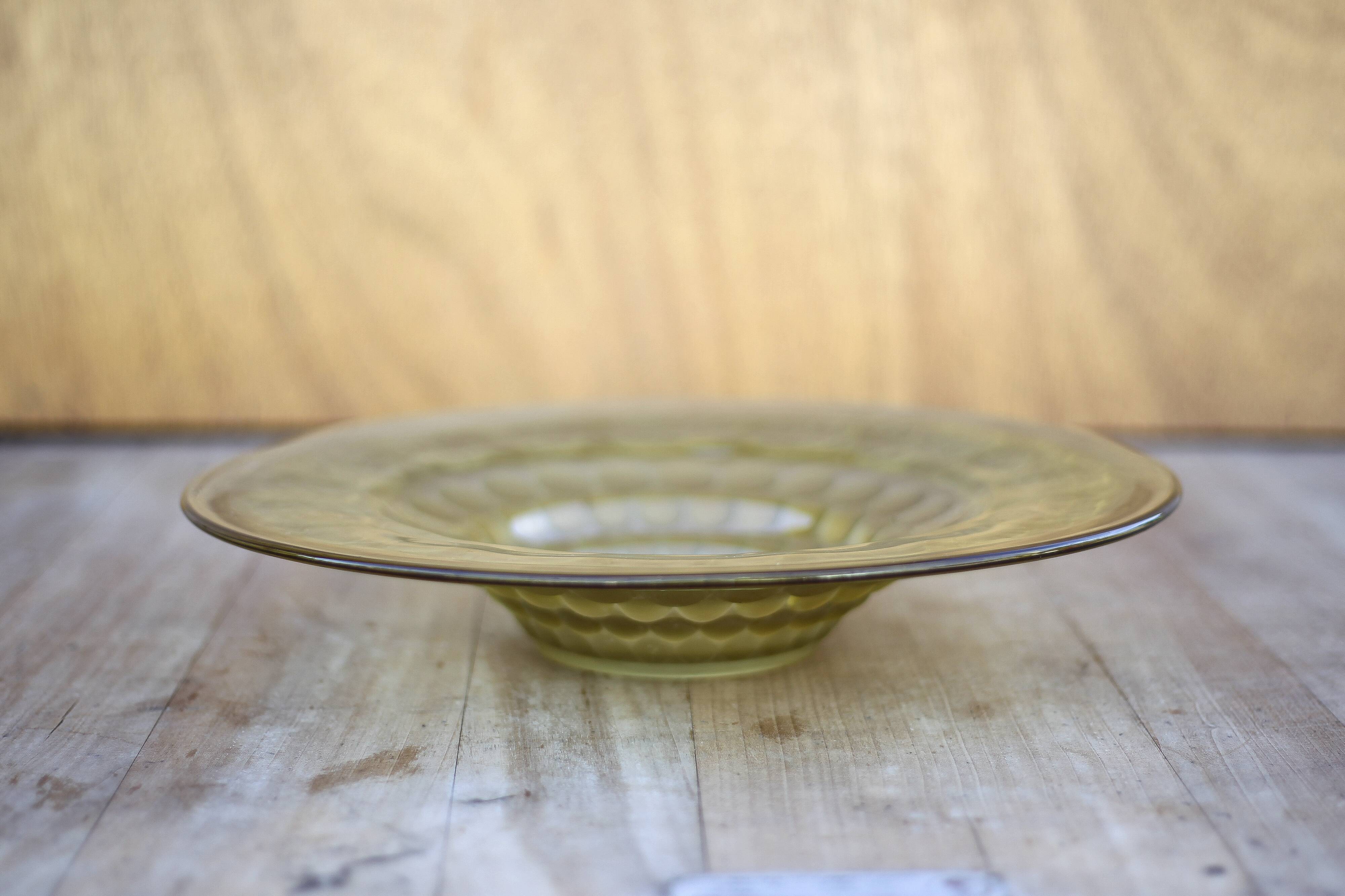 Art Deco molded glass bowl, fruit bowl, centerpiece