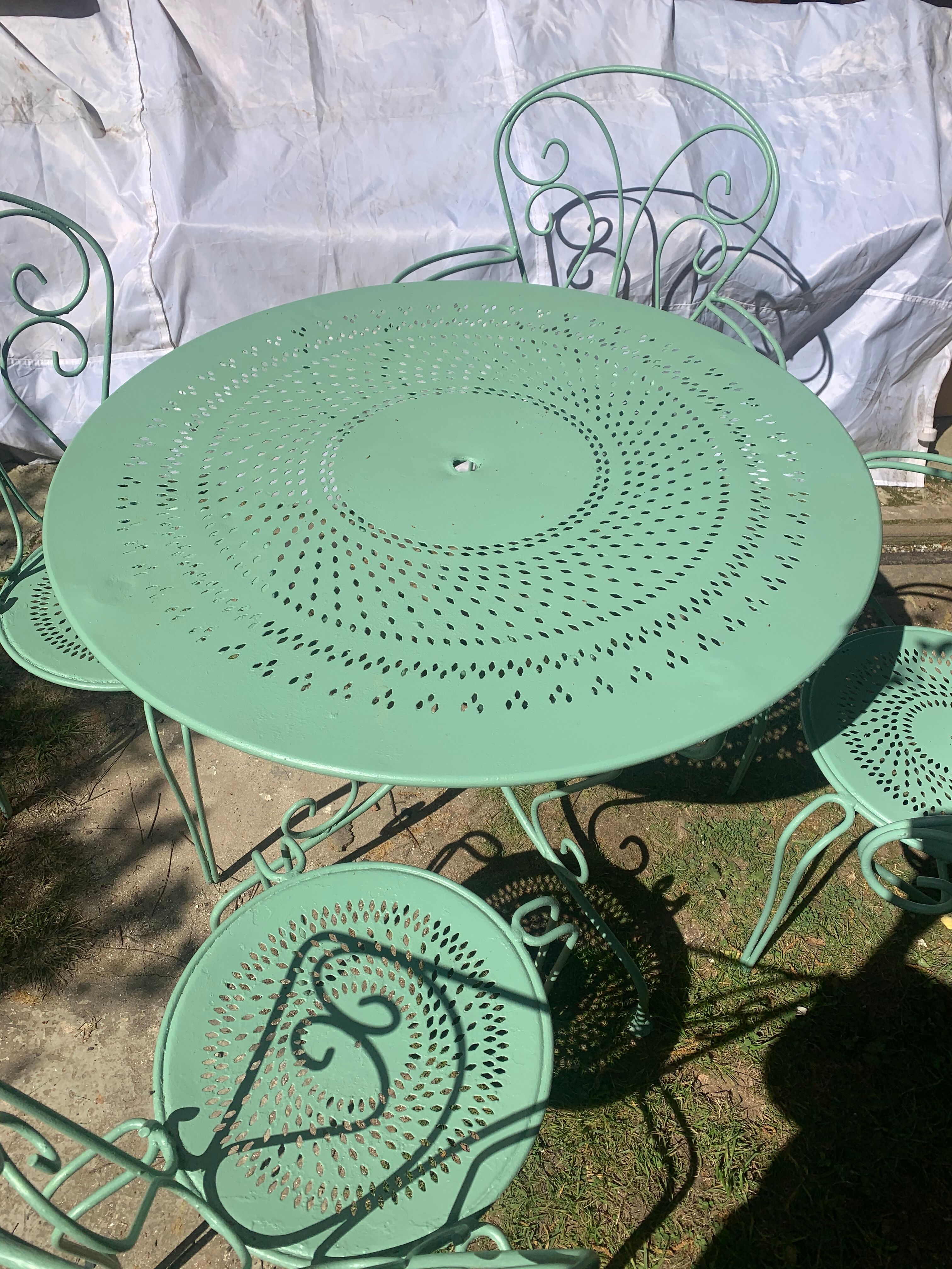 Provence green wrought iron garden room