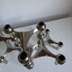 Mid Century Modern Nagel Candle Holders - 1960s Silver Metal Candlesti