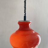 Suspension extensible en opaline et chrome, années 70