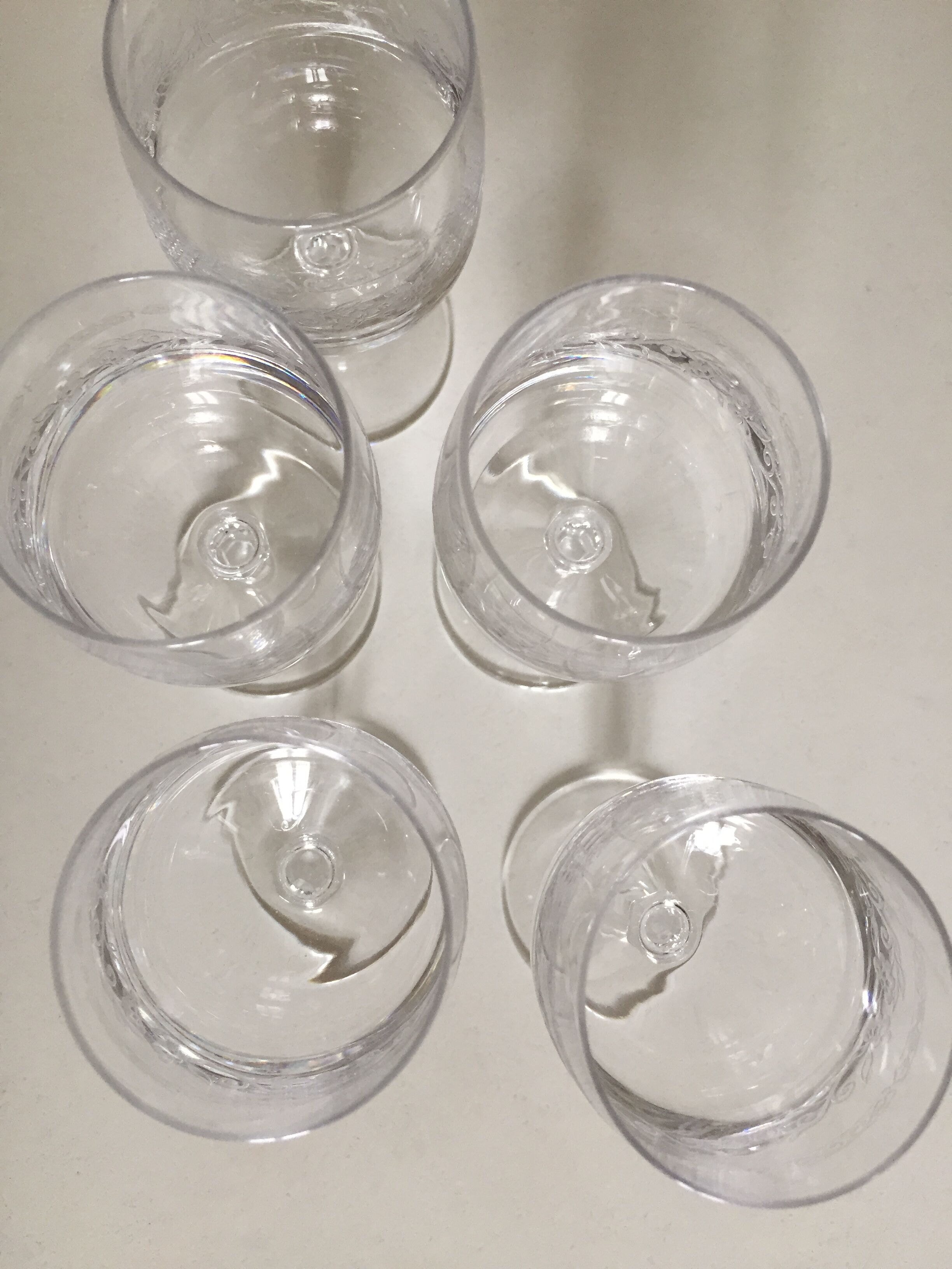 Old crystal foot glasses