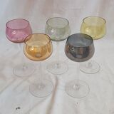 5 colored wine glasses