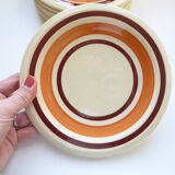 Set of 6 Vintage Earthenware Dessert Plates