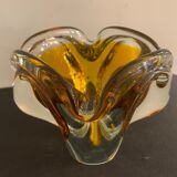 Murano orange-yellow glass ashtray 1960