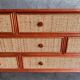 Vintage Maugrion rattan bamboo chest of drawers for Roche Bobois