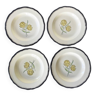 4 Salins plates model AUNAY 50/60 perfect condition dandelion decor