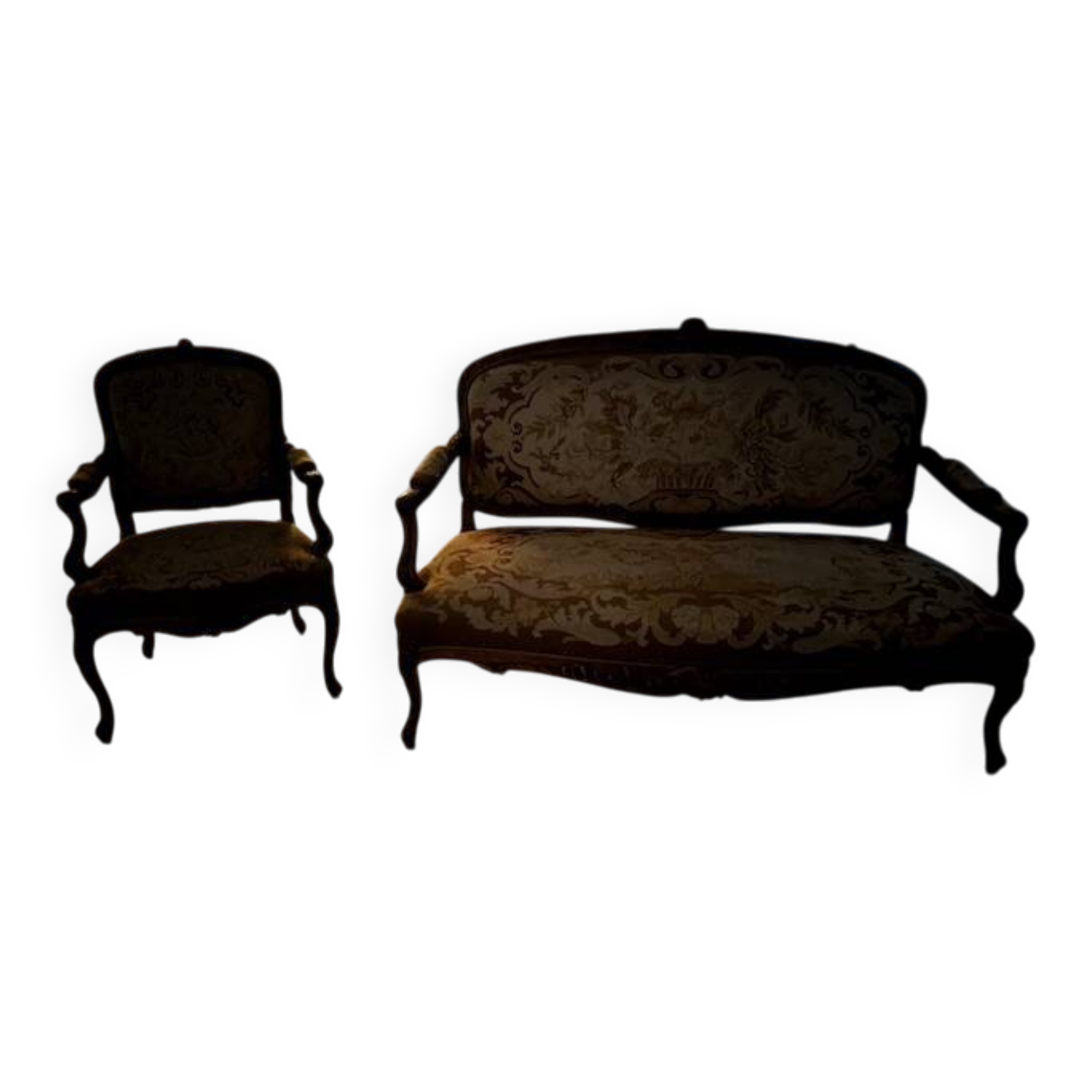 Sofa and 4 Louis XV style armchairs