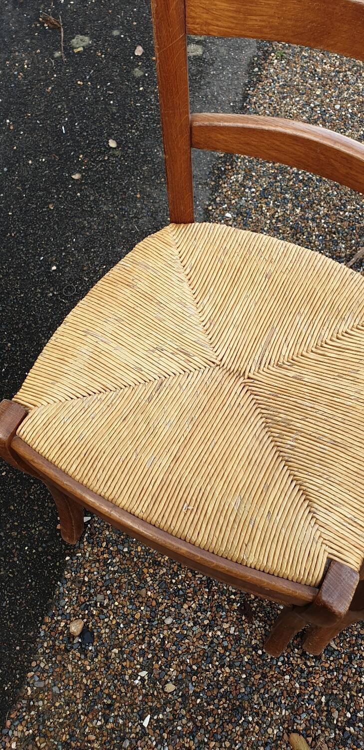4 rustic Paillé chairs