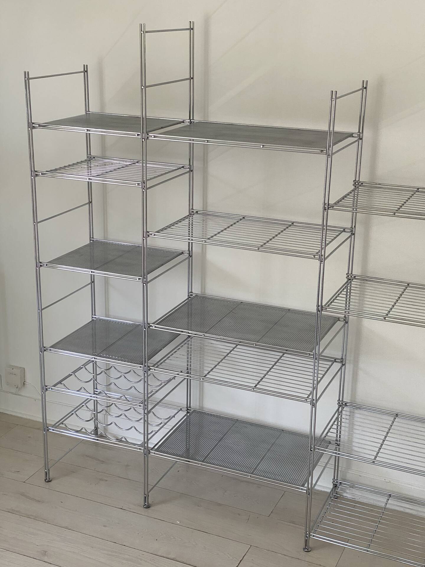 Modular chrome metal shelf