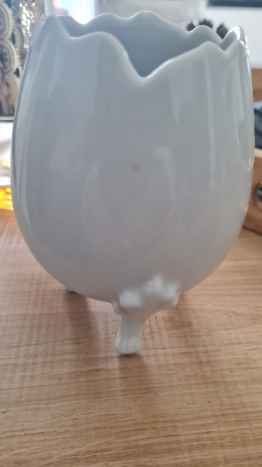 Limoges porcelain vase in the shape of an egg.