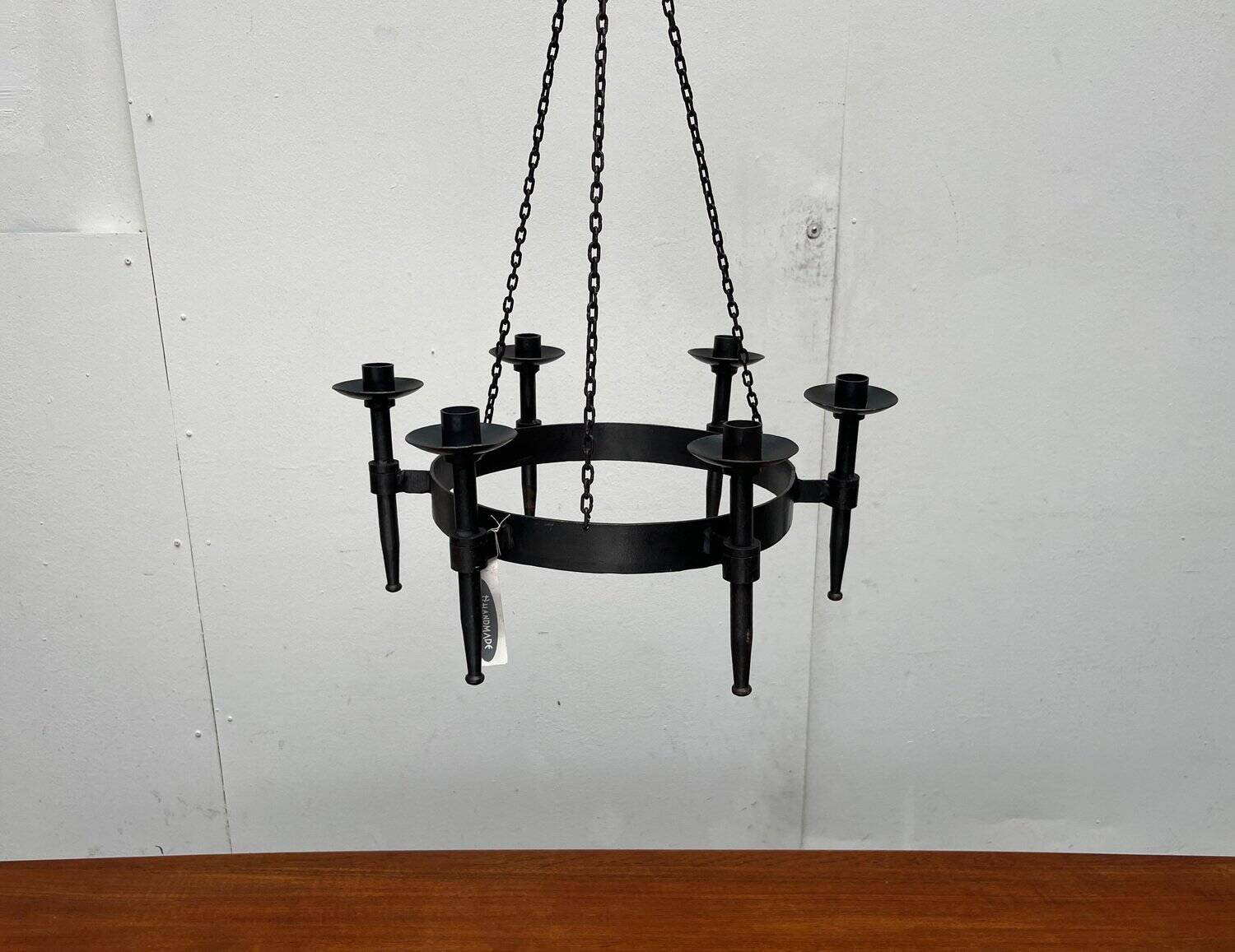 Vintage brutalist wrought iron candle holder by Boltze, 1970s.