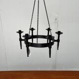 Vintage brutalist wrought iron candle holder by Boltze, 1970s.