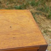 Vintage 1950s chest of drawers with tapered legs and 5 drawers.