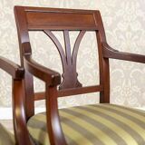 Set of Armchairs in Classicizing Forms in Striped Upholstery, 1990s