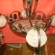 four-armed wrought iron chandelier from the "Art Deco" period (1925)