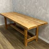 Solid pickled elm farmhouse table