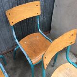 4 vintage school industrial chairs