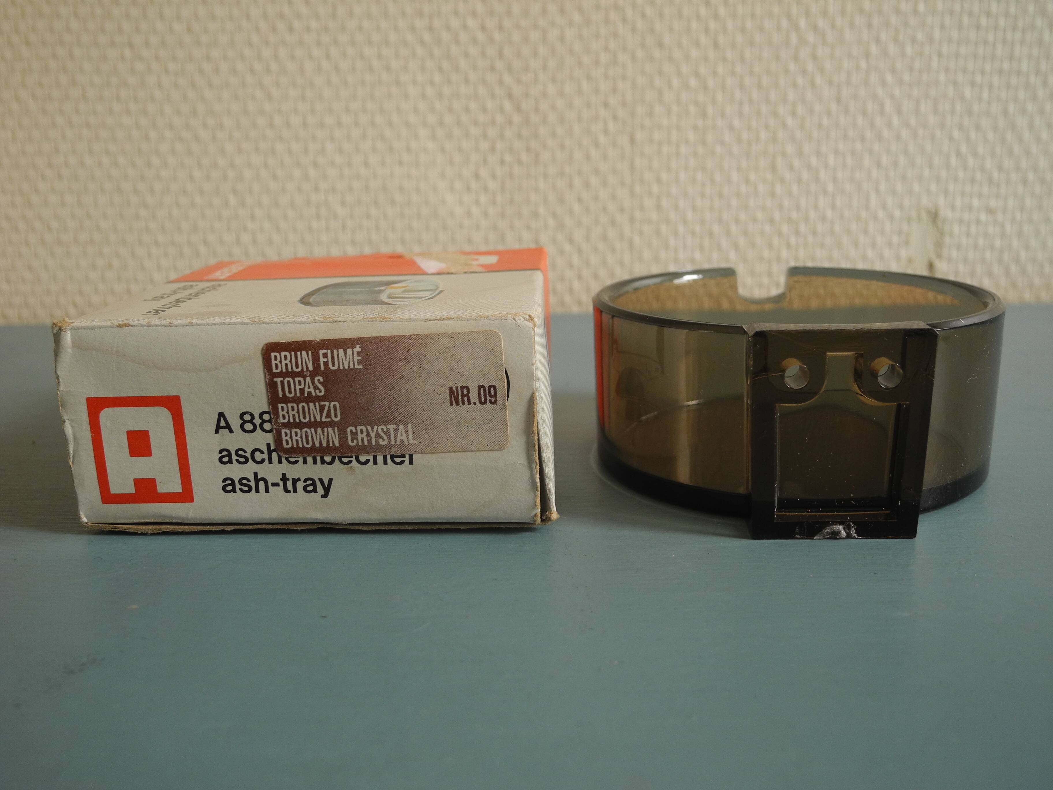 Old smoked brown ashtray Allibert vintage deco french ashtray 70s