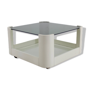 1970s Italian Square Glass Coffee Table
