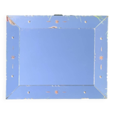 Rectangular Art Deco wall mirror inlaid and chiseled on wood
