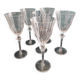 Set of 6 French wine glasses, Cristal D'Arques, mod. Diamantis