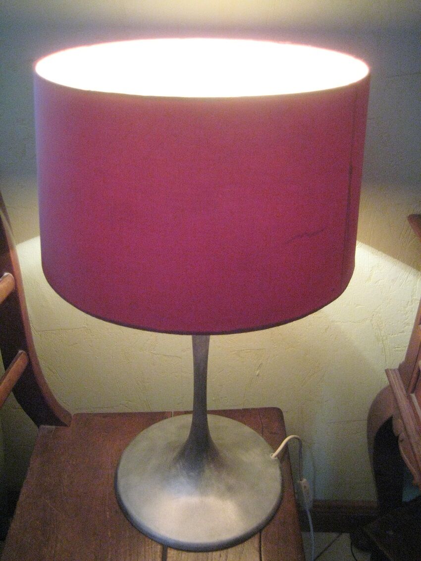 Lampe d'ambiance 1970 pied tulipe in brushed aluminium, reclining day offal