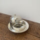 Silver metal butter dish
