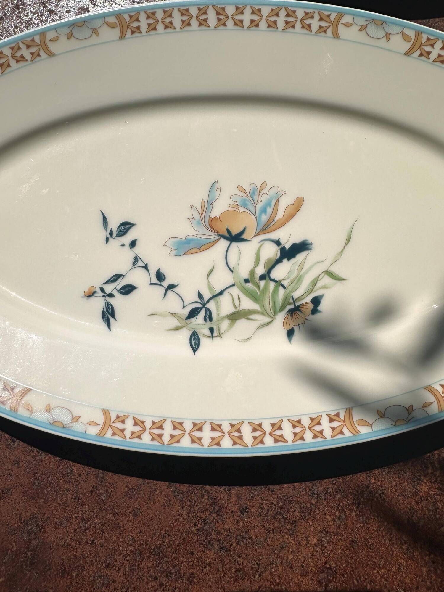Limoges porcelain trays Jammet Seignolles Manille, set of 2