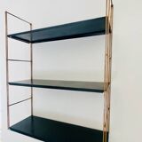 Modular vintage wall shelf, metal and brass circa 1960s