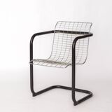 Pair of Vintage Metal Armchairs – Chrome Wire Mesh – Italy 1980s