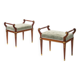 Ottomans antiques de style Empire, années 1890, lot de 2