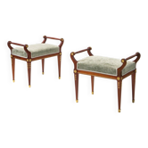 Ottomans antiques de style Empire, années 1890, lot de 2