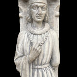 Neo-Gothic stone fireplace