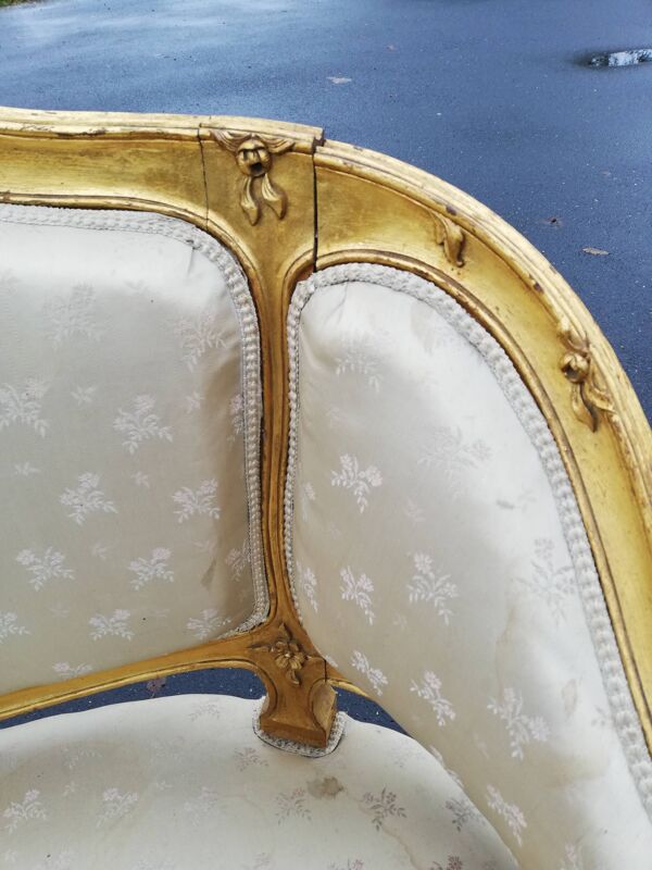 Banquette Napoléon 3 style Louis XV