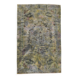 6x10 Faded Green Turkish Vintage Rug, 190x296Cm