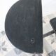 Paire de tabourets vintage bois peint noir - Assise demi-lune