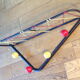 Vintage coat racks wooden balls with scoubidou shelf